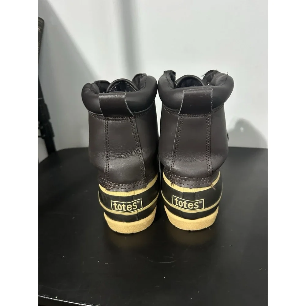 Totes Waterproof Duck Boots Mens Leather Upper Thermolite Size 11